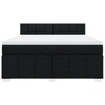 vidaXL Sommier à lattes de lit avec matelas Noir 180x200 cm Tissu