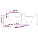 vidaXL Coussin de tête de lit gris 180 cm similicuir