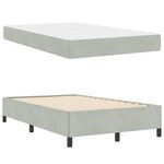 vidaXL Cadre de lit Blanc et gris clair 120 x 190 cm Velours