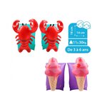 2 x brassards gonflables de natation enfants 3-6 ans  flotteurs piscine & plage - pack duo homard glace