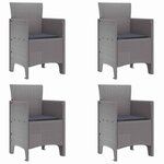 vidaXL Chaise de jardin 4 pc Gris clair Polypropylène