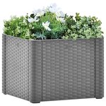 vidaXL Lit surélevé de jardin avec système d'arrosage Gris 43x43x33 cm