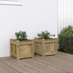 vidaXL Jardinières 2 Pièces bois de pin imprégné