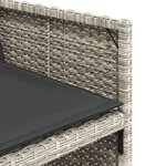 vidaXL Ensemble à manger de jardin et coussins 7 Pièces gris clair rotin