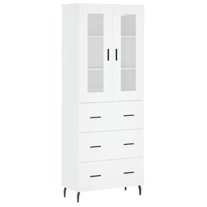 vidaXL Buffet haut Blanc 69 5x34x180 cm Bois d'ingénierie