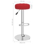 vidaXL Tabourets de bar lot de 2 rouge bordeaux tissu