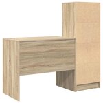 vidaXL Bureau avec tiroir avec étagère 2 Pièces Chêne Sonoma