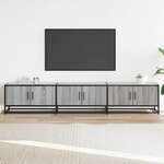 vidaXL Meuble TV sonoma gris 210x35x41 cm bois d'ingénierie