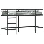 vidaXL Lit mezzanine pour enfants Noir 90 x 190 cm Acier