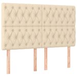 vidaXL Sommier à lattes de lit avec matelas Crème 140x190 cm Tissu
