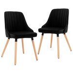 vidaXL Chaises à manger lot de 2 Noir Velours