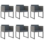 vidaXL Ensemble à manger de jardin coussins 11 Pièces Résine tressée Gris