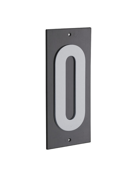 THIRARD - Plaque de signalisation 0  marquage blanc sur fond noir  panneau ABS à visser  56x120mm - THIRARD