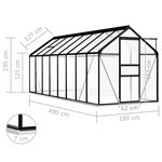 vidaXL Serre avec cadre de base Anthracite Aluminium 9 31 m²
