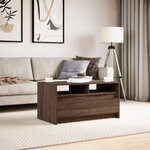 vidaXL Table basse avec lumières LED chêne marron bois d'ingénierie