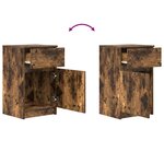 vidaXL Table de chevet Chêne fumé 39x35x65 cm Bois d'ingénierie