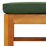 vidaXL Repose-pied de jardin avec coussin verts bois massif d'acacia