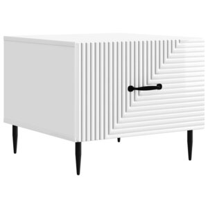 vidaXL Table basse Blanc brillant 49 x 50 x 40 cm Bois d'ingénierie