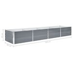 vidaXL Lit surélevé de jardin Acier galvanisé 320x80x45 cm Gris