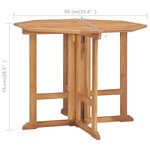 vidaXL Ensemble à manger d'extérieur pliable 5 Pièces Bois solide de teck