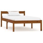 vidaXL Cadre de lit sans matelas Marron miel Bois pin massif 90x200 cm