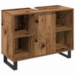 vidaXL Ensemble de mobilier de salle de bain avec étagère 3 Pièces Marron