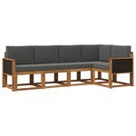 vidaXL Ensemble de canapés d'extérieur 5 Pièces Naturel et Anthracite