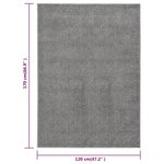 vidaXL Tapis à poils courts 120x170 cm Gris