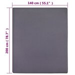 vidaXL Draps-housses Jersey 2 Pièces Anthracite 140x200 cm Coton