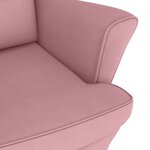 vidaXL Fauteuil à bascule à oreilles en velours rose bois massif