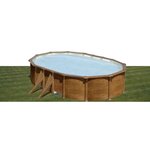 Piscine ronde hors sol 3.75mx1.20 décoré bois avec renforts