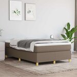 vidaXL Sommier à lattes de lit avec matelas taupe 120x190 cm tissu