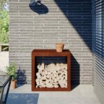 VidaXL Étagère à bois 60x40x60 cm acier résistant aux intempéries