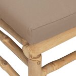 vidaXL Salon de jardin 3 Pièces avec coussins taupe bambou