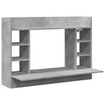 vidaXL Bureau mural gris béton 105x48x75 cm bois d'ingénierie