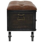 Banc banquette de rangement 80 5 x 41 x 50 cm bois massif et similicuir marron 02_0021245