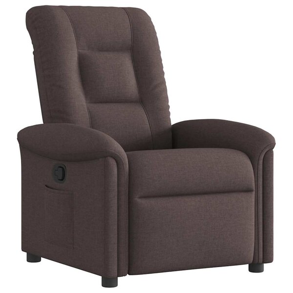 vidaXL Fauteuil inclinable Marron foncé Tissu