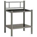 vidaXL Tables de chevet 2 Pièces Gris et noir Métal et verre