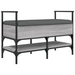 vidaXL Banc à chaussures sonoma gris 85 5x42x57 5 cm bois d'ingénierie