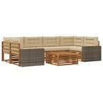 vidaXL Ensemble de canapés d'extérieur 7 Pièces Naturel et Beige
