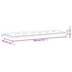 vidaXL Coussin de banc de jardin blanc crème 200x50x7 cm tissu oxford