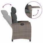 vidaXL Chaise de jardin inclinable avec table d'appoint gris polyrotin