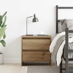 vidaXL Cabinet de chevet avec tiroir chêne artisanal 45 x 34 x 44.5 cm
