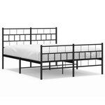 vidaXL Cadre de lit métal sans matelas avec pied de lit noir 120x200cm