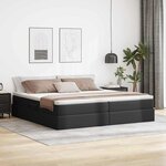 vidaXL Lit avec rangement et matelas avec matelas Noir 200 x 200 cm