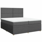 vidaXL Sommier à lattes de lit avec matelas Gris foncé 200x200cm Tissu