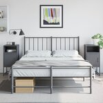 vidaXL Tables de chevet 2 Pièces anthracite 36x39x78 cm acier