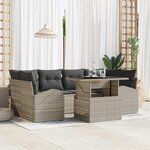vidaXL Ensemble de canapé de jardin 7 Pièces Gris clair 100 x 55 x 73 cm