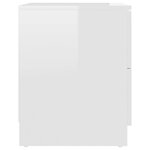 vidaXL Tables de chevet 2Pièces Blanc brillant 40x40x50cm bois ingénierie