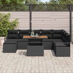 vidaXL Ensemble de canapé de jardin 9 Pièces Noir Poly rotin